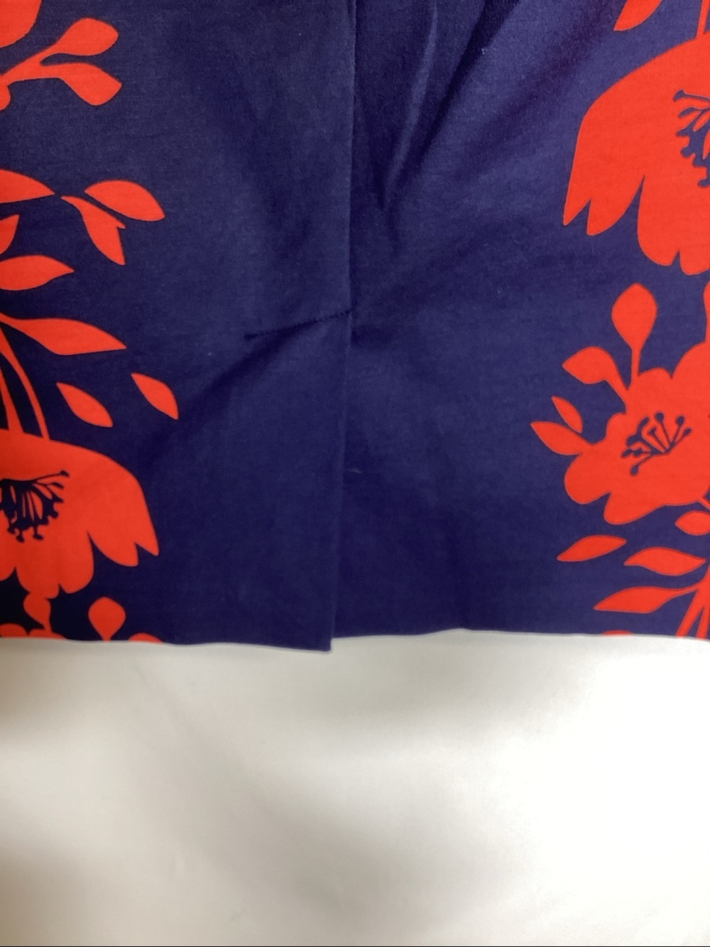 BODEN Richmond poppy placement pencil skirt Navy/Red Size 14 - Picture 7 of 9